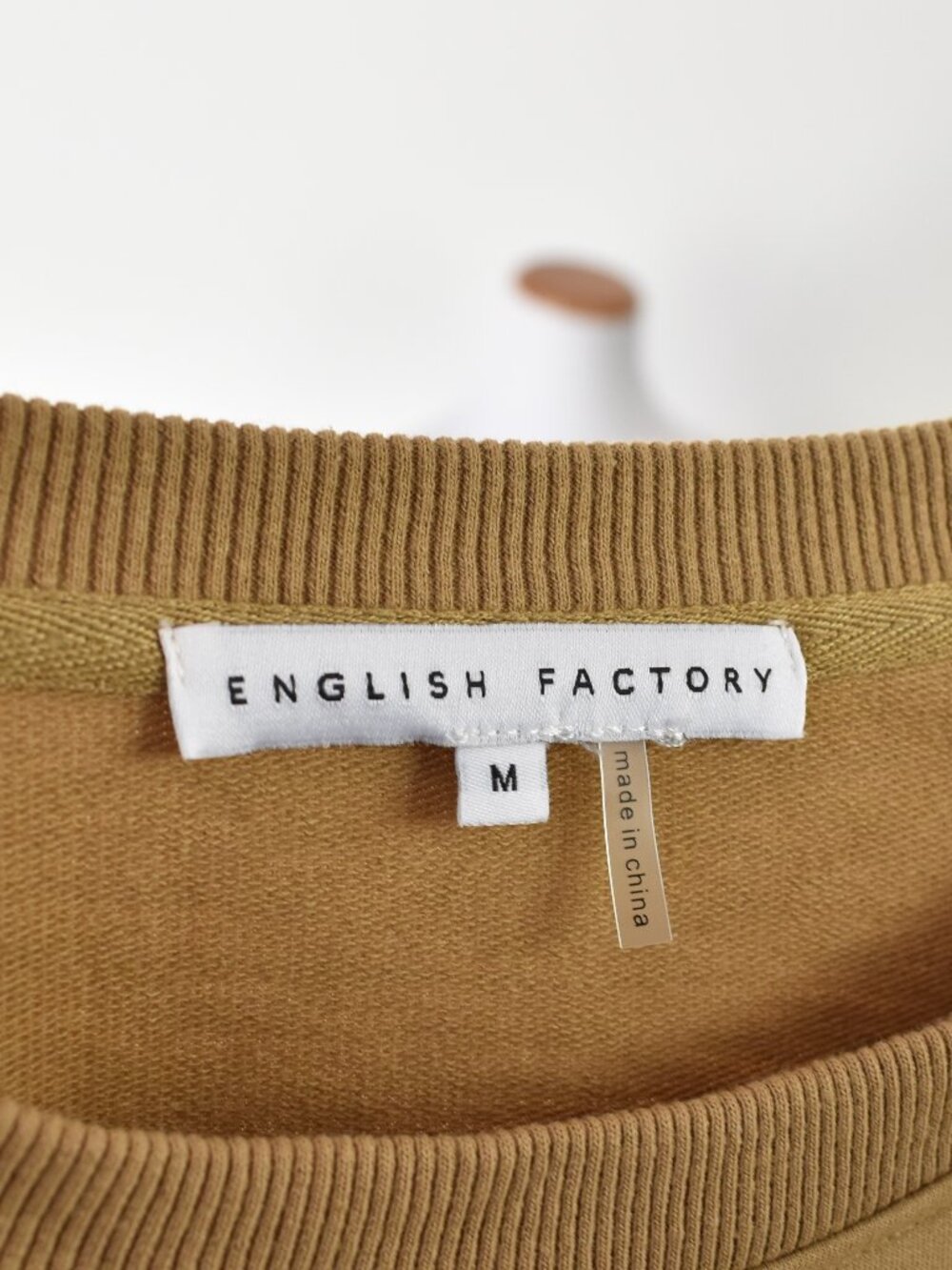 English Factory Mixed Media Ruffle Sleeve Dress Tan - M - Picture 9 of 9